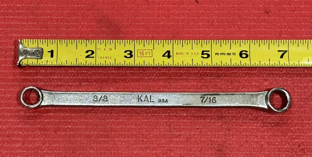 Vintage Kal Tools SAE 3/8" X 7/16" Box Wrench 12PT Made in USA Kal
