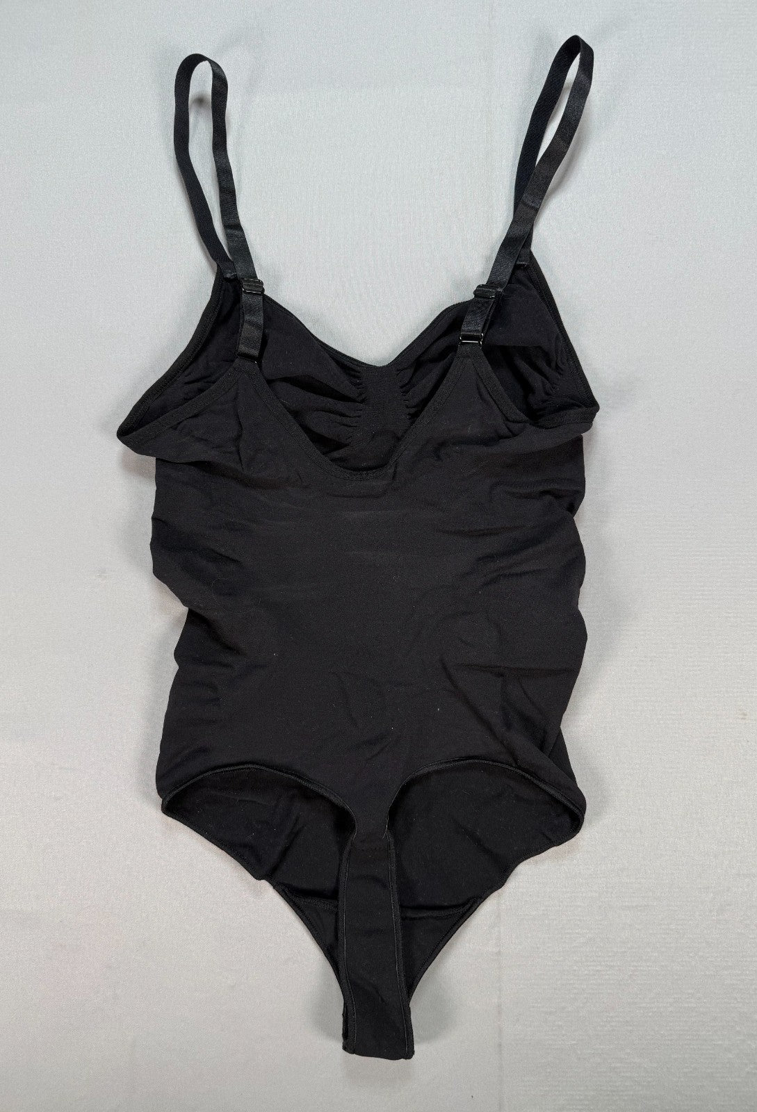 Women's Thong Shaper Bodysuit Size XXS/XS Black Stretch Tummy Control Camisole
