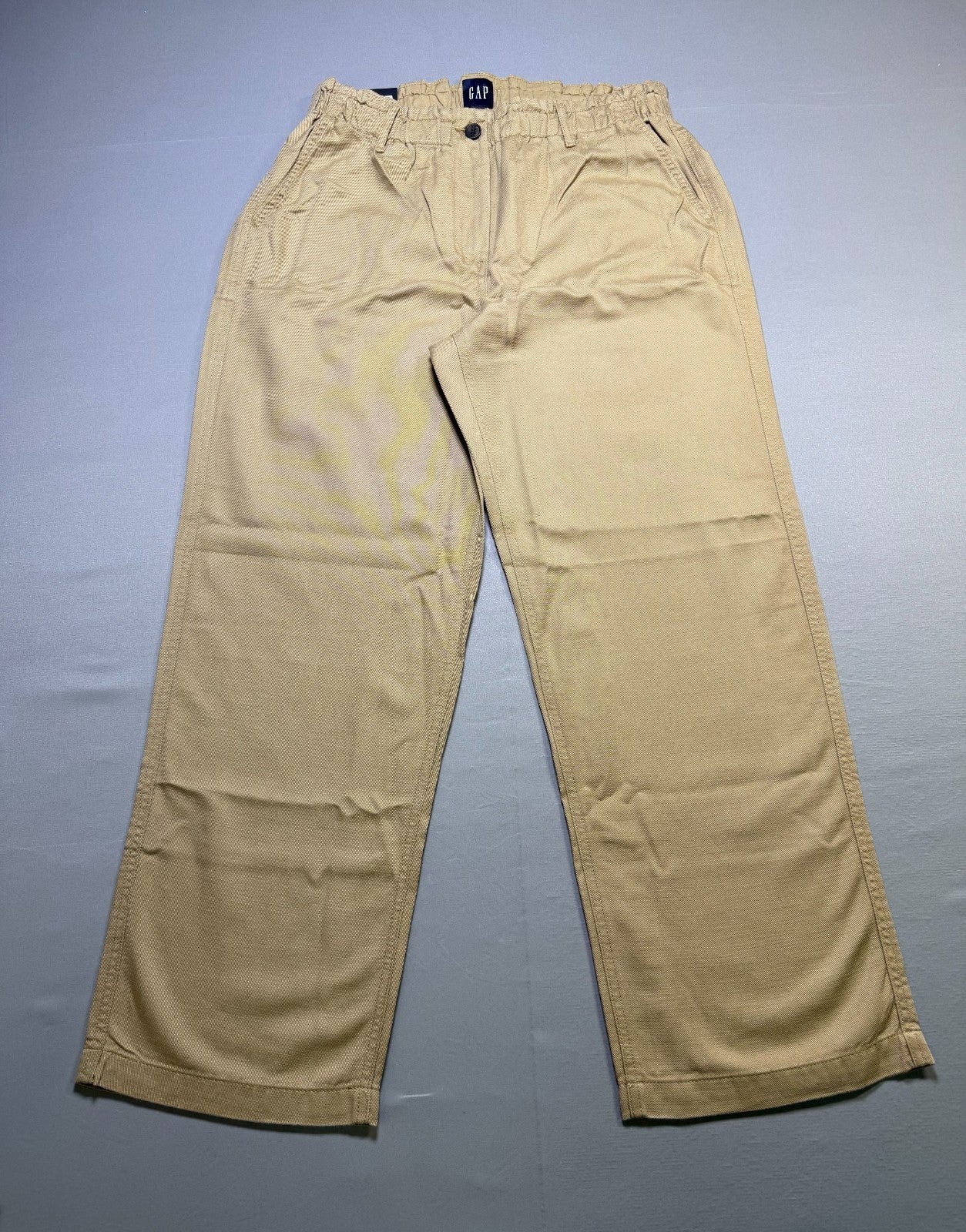 Gap Relaxed Fit Straight Leg Easy Twill Pants Women's Large Cream Beige Casual