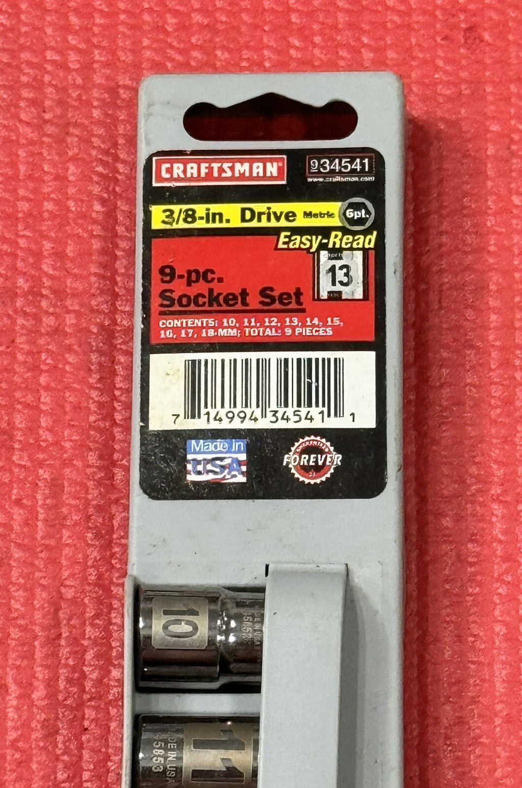 Vintage Craftsman 34541 NEW 9PC 3/8" Drive Metric Socket Set w/ OG Case USA