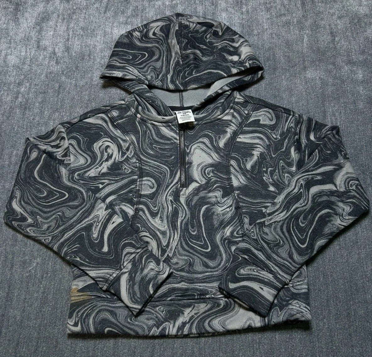 Member's Mark  1/4 Zip Hoodie Girls Small Teal River Rock Long Sleeve Preppy