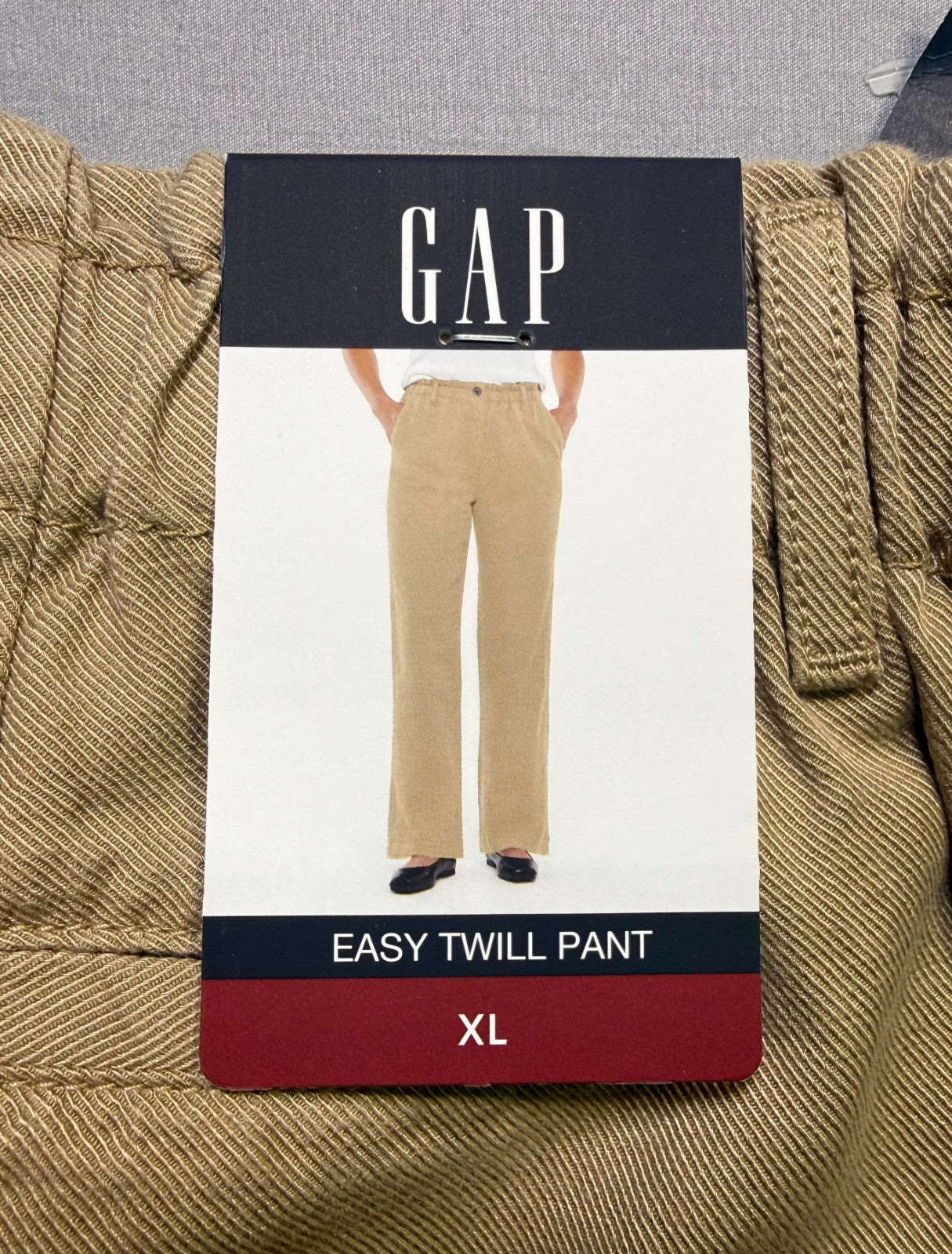 Gap Relaxed Fit Straight Leg Easy Twill Pant Women's XL Beige Flat Front Preppy