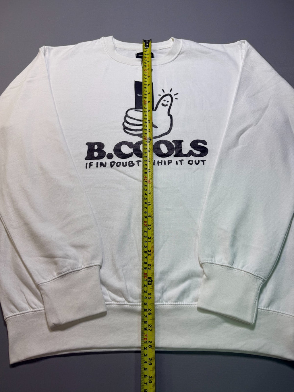 NWT B.Cools Barney If In Doubt Whip It Out Pullover Sweatshirt Men X-Large White