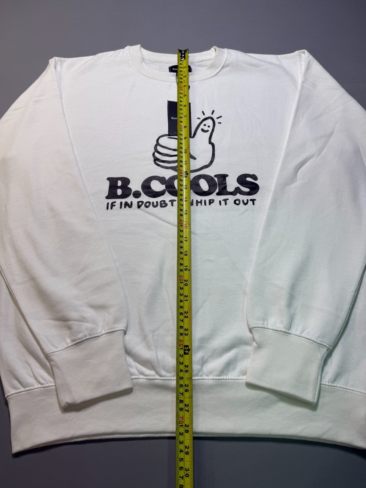 NWT B.Cools Barney If In Doubt Whip It Out Pullover Sweatshirt Men X-Large White