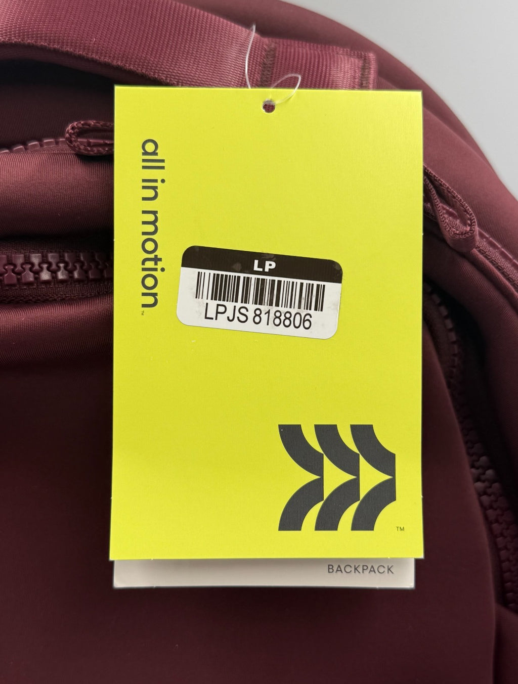 NWT All In Motion 14L Faux Neoprene Backpack Burgundy Maroon Mini School Bag