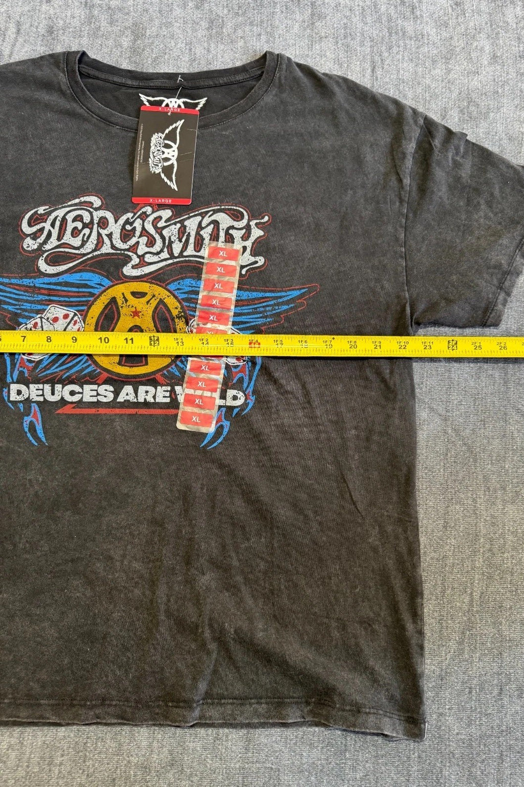 NWT Aerosmith Deuces are Wild Graphic Tee Shirt Women's XL Black 100% Cotton