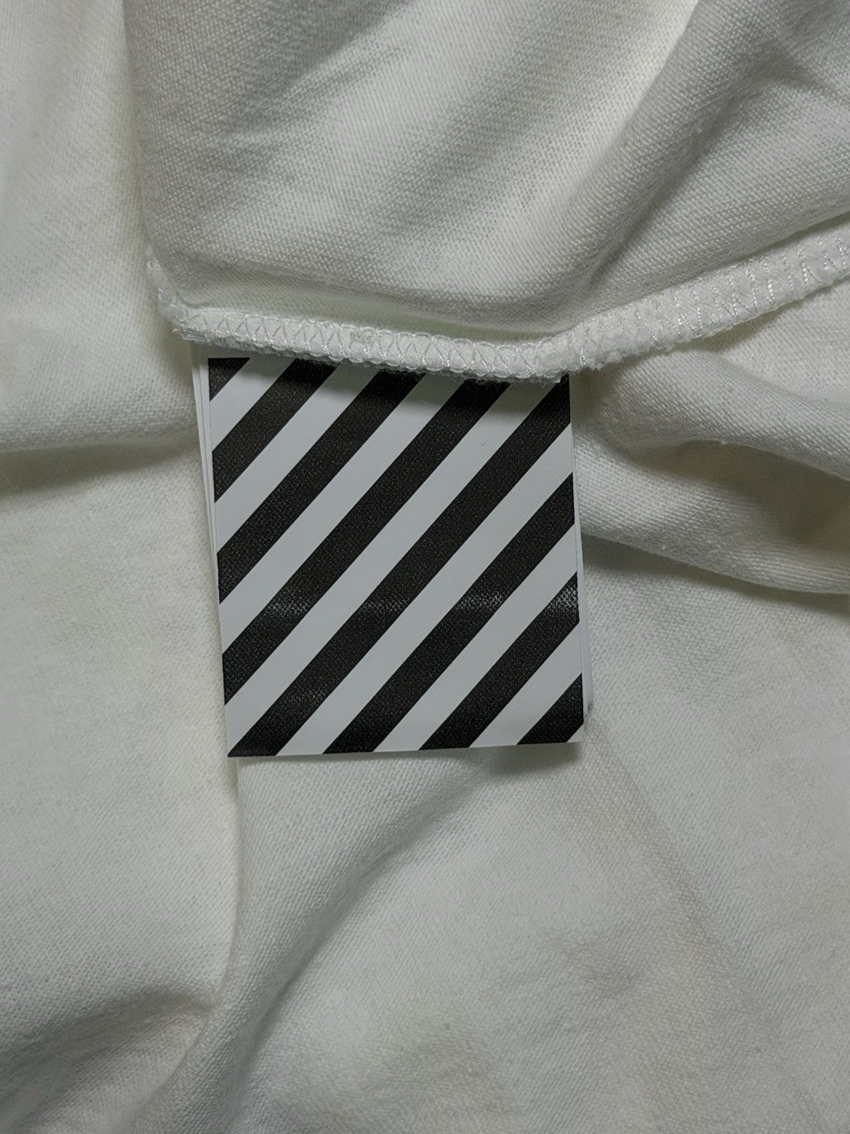 Off-White White Printed Cotton Crew Neck Oversized- XXS TShirt