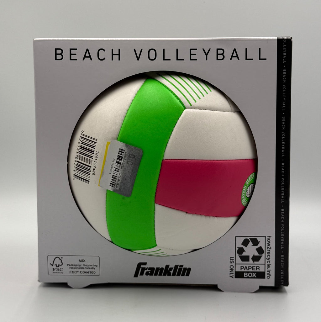 New Franklin Beach Volleyball Shok-Sorb Soft Touch Pink Green Outdoor Sport