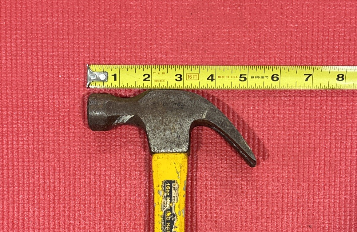 Central forge 16oz nailing claw hammer fiberglass Black handle