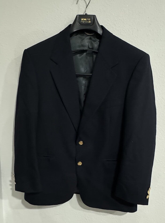 STAFFORD EXECUTIVE SPORT COAT MENS 40S BRONZE METAL BUTTON BLAZER SUIT JACKET