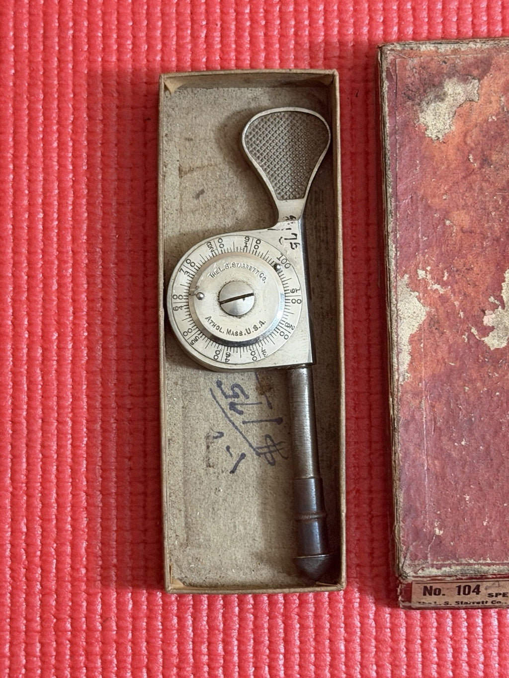 Vintage L.S. Starrett & Co. No. 104 Speed Indicator Machinist Tool Made in USA