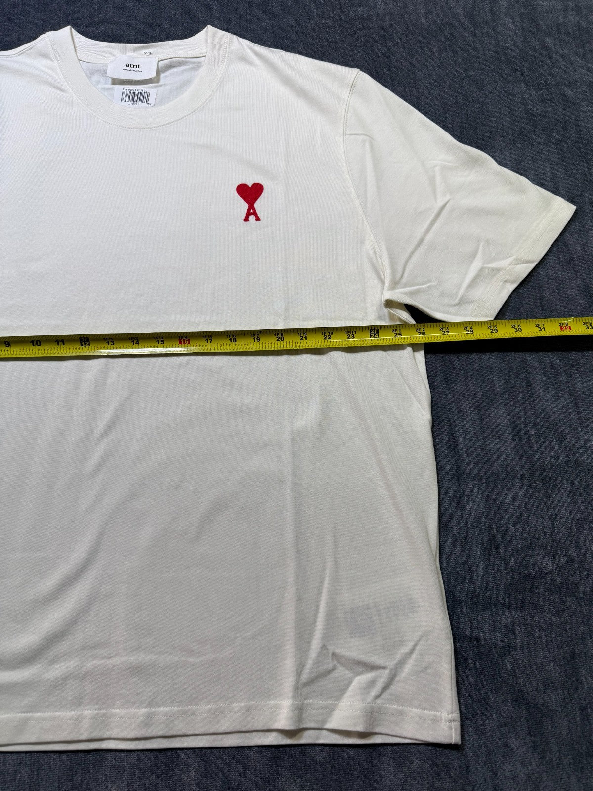 NWT Ami T-Shirt Men's 2XL White Short Sleeve Crew Neck Pullover Lightweight