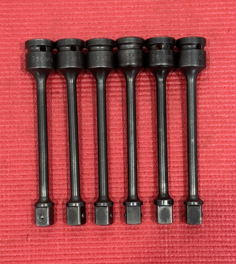Vintage SEARS 6pc Set 1/2"Drive 6” Torque Limiting Extension -Made In Italy Rare