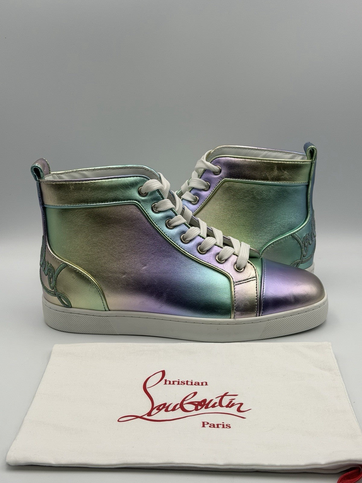 Christian Louboutin Fun Louis Flat Nappa Leather High Sneakers Size 40 EU | 9 US