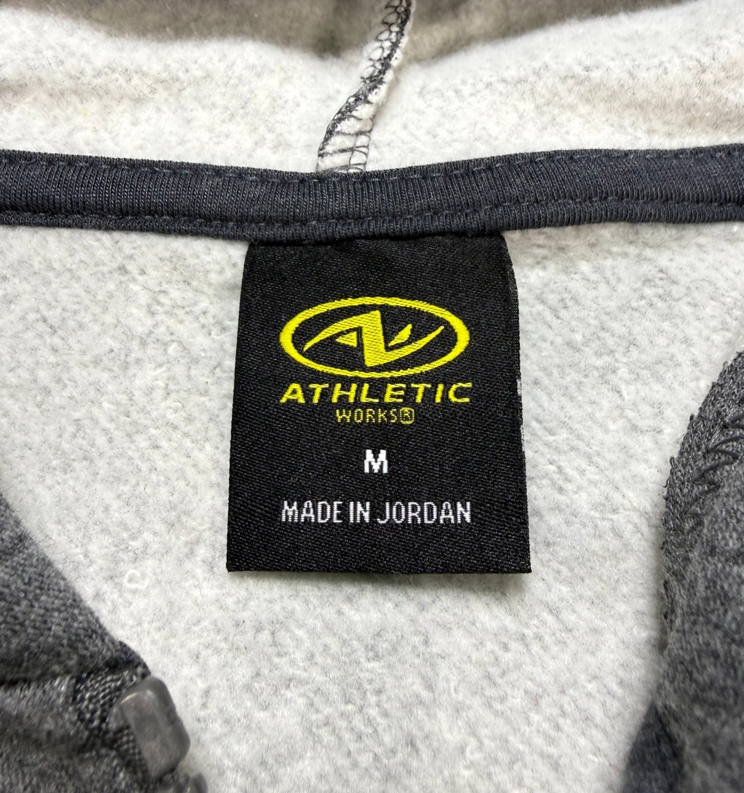 Athletic Works Fleece Full-Zip Hoodie Men's Medium Charcoal Gray Heather Outdoor