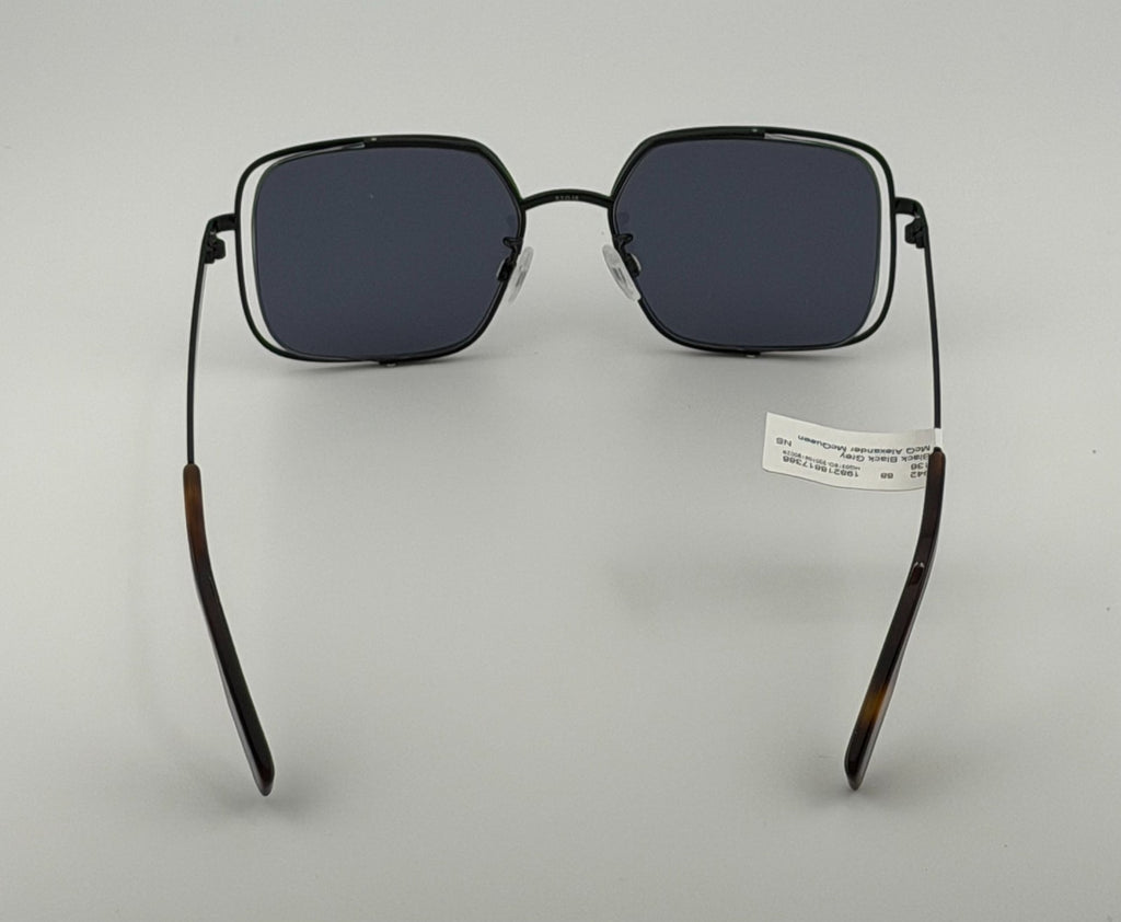 McQ Alexander McQueen Sunglasses Women's Square/Rectangle Black Gray with Case