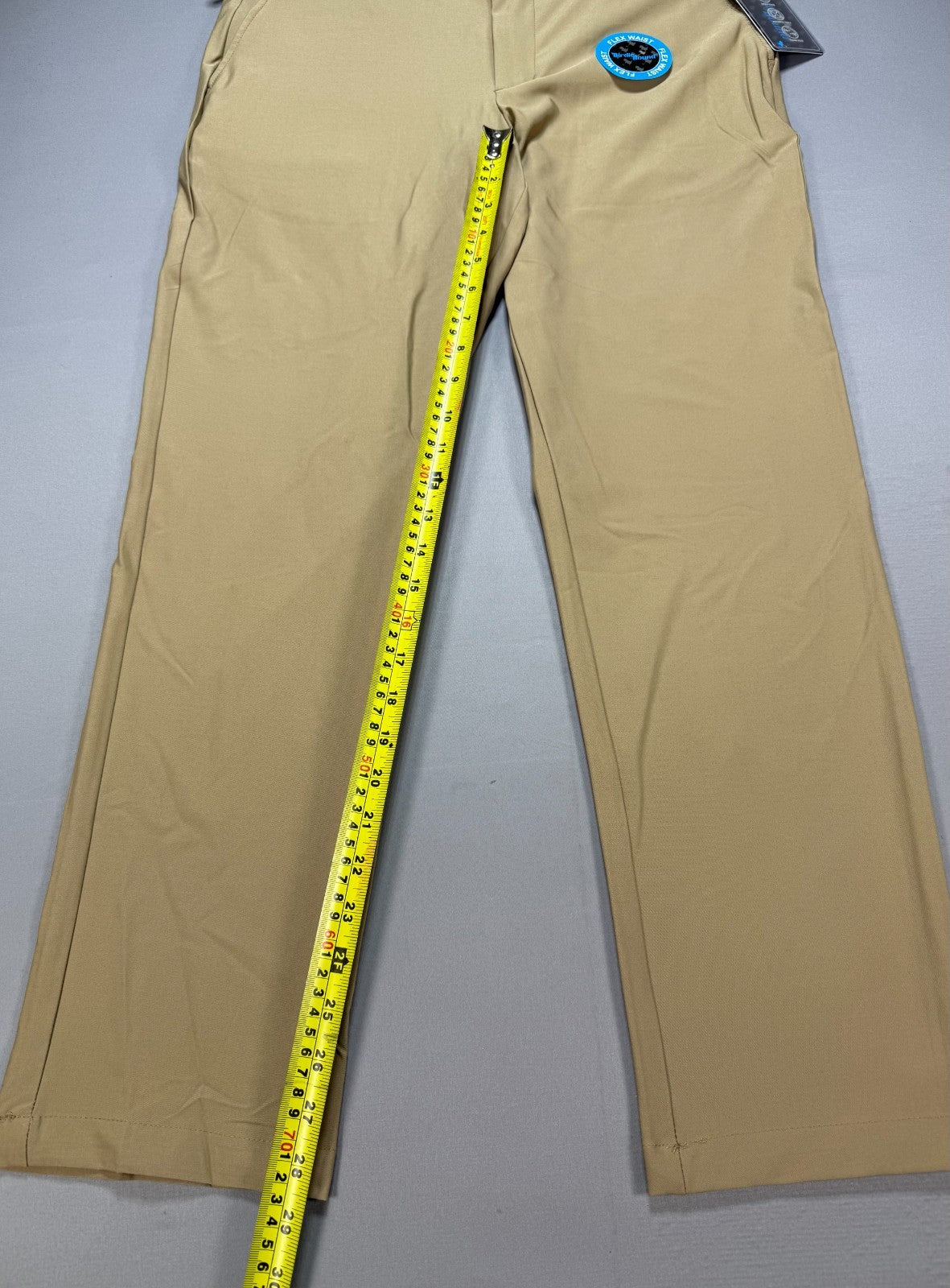 NWT Birdie Bound Golf Pants Men's 34X30 Beige Flat Front Lightweight Performance