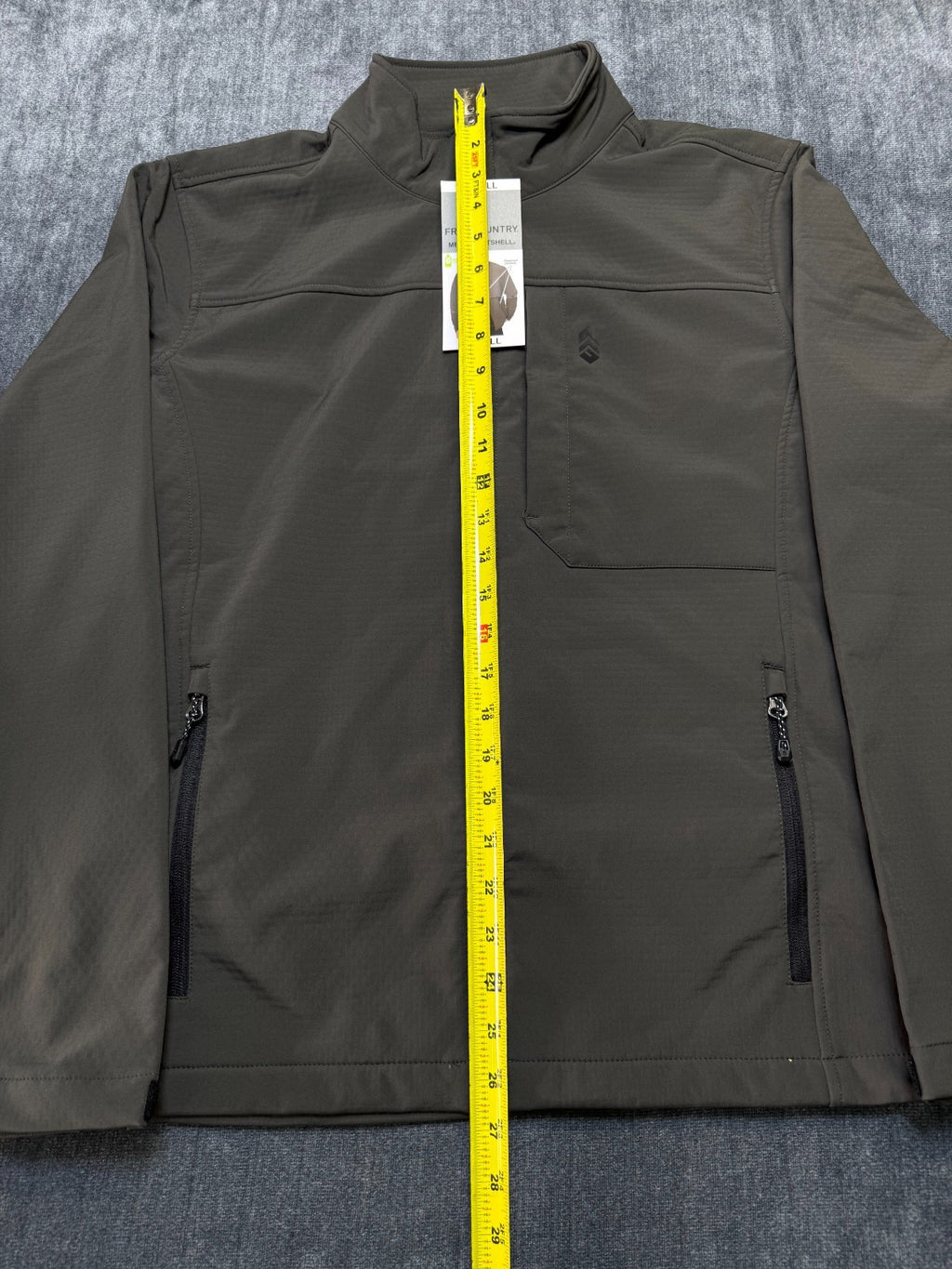 NWT Free Country Softshell Jacket Men's Small Brown Full-Zip Long Sleeve Outdoor