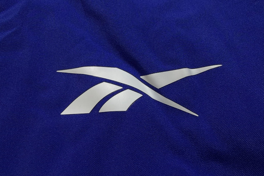 NWT Reebok Full Zip Colorblock Adjustable Hood Training Woven Jacket Men XL Blue