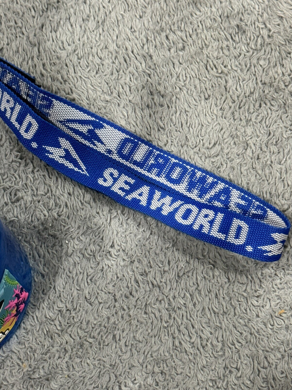 SeaWorld Theme Park Misting Fan Orca Y2K Souvenir Bottle W/ Lanyard Blue