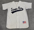 Vintage Athletic Knit SIEMPRE RICO DECHAMP Pinstripes Baseball Jersey Men Size L