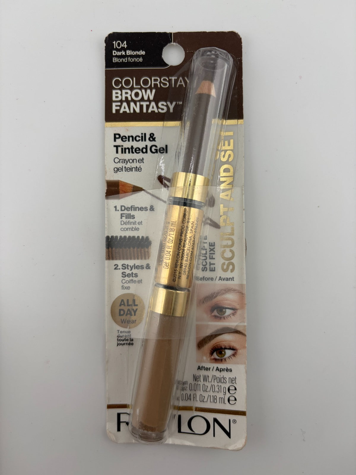 Revlon ColorStay Brow Fantasy Powder-soft Pencil & Tinted Gel #104 Dark Blonde
