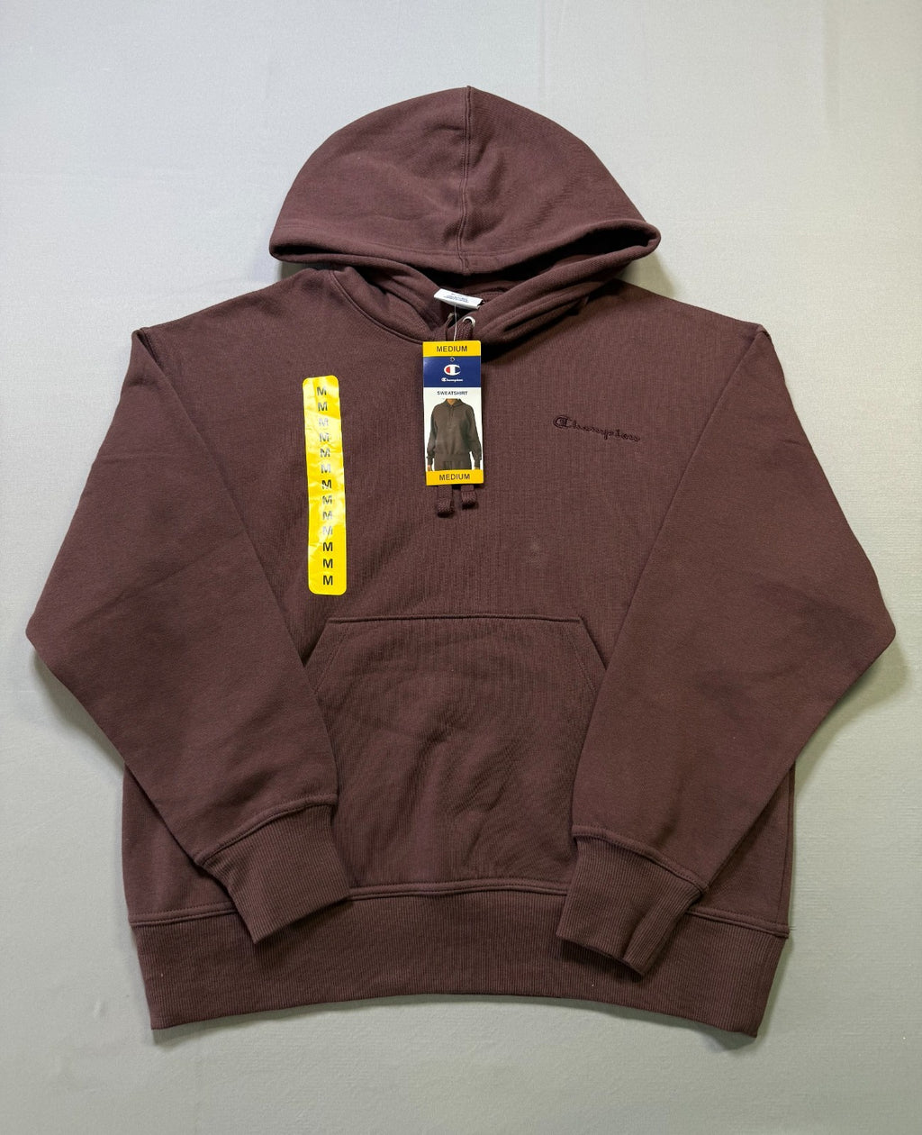 NWT Champion Hooded Sweatshirt Women's Brown Pullover Long Sleeve Y2K Sports