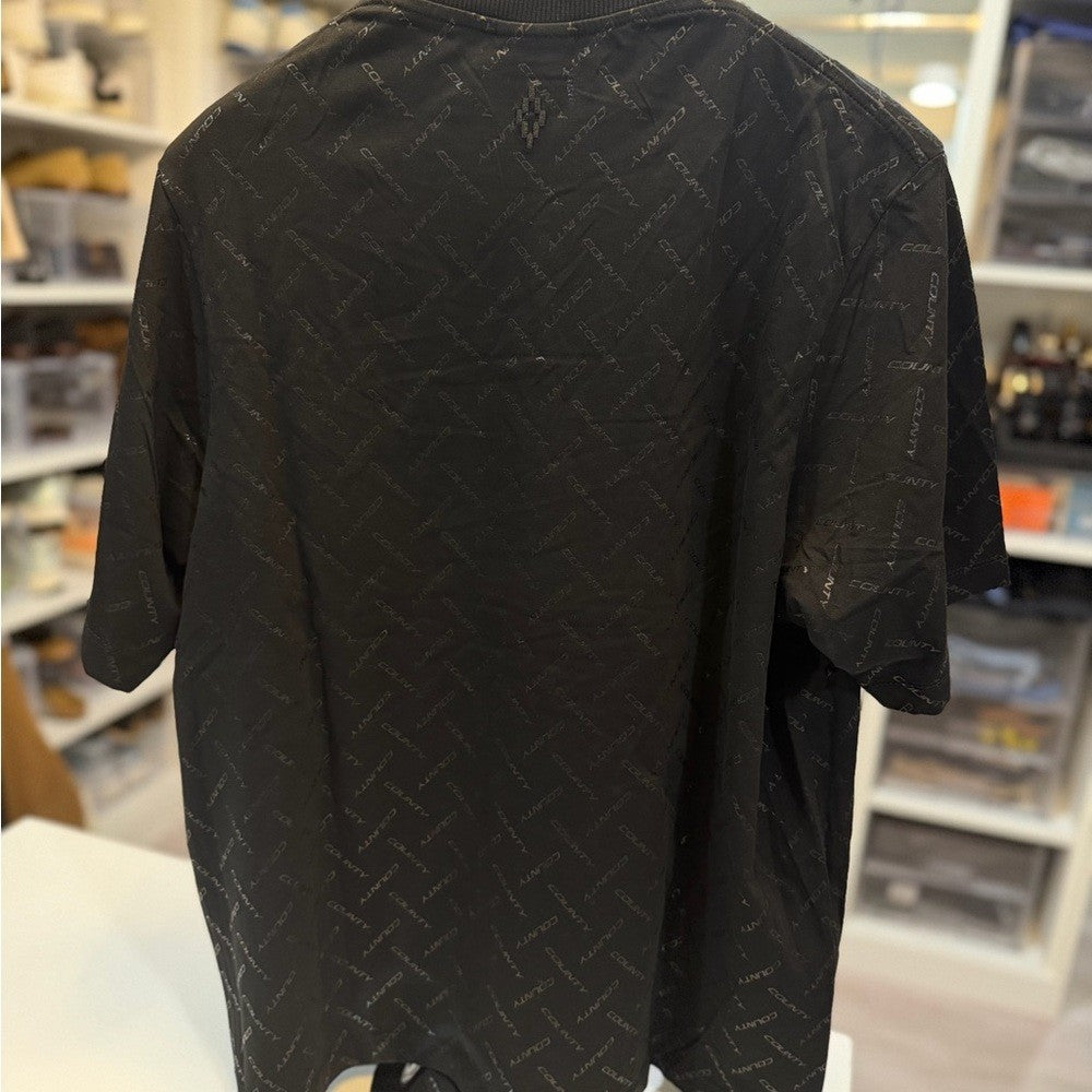 Marcelo Burlon All over gloss logo Black on black Shirt size XS