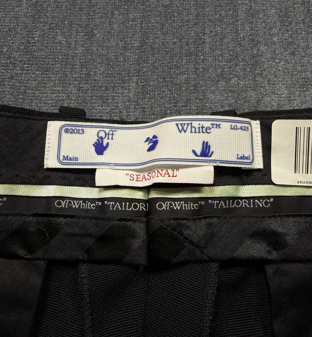 NEW Off-White Seasonal Pants Black Buckle Dry Wool Slim Men's Size 52   $1317.00