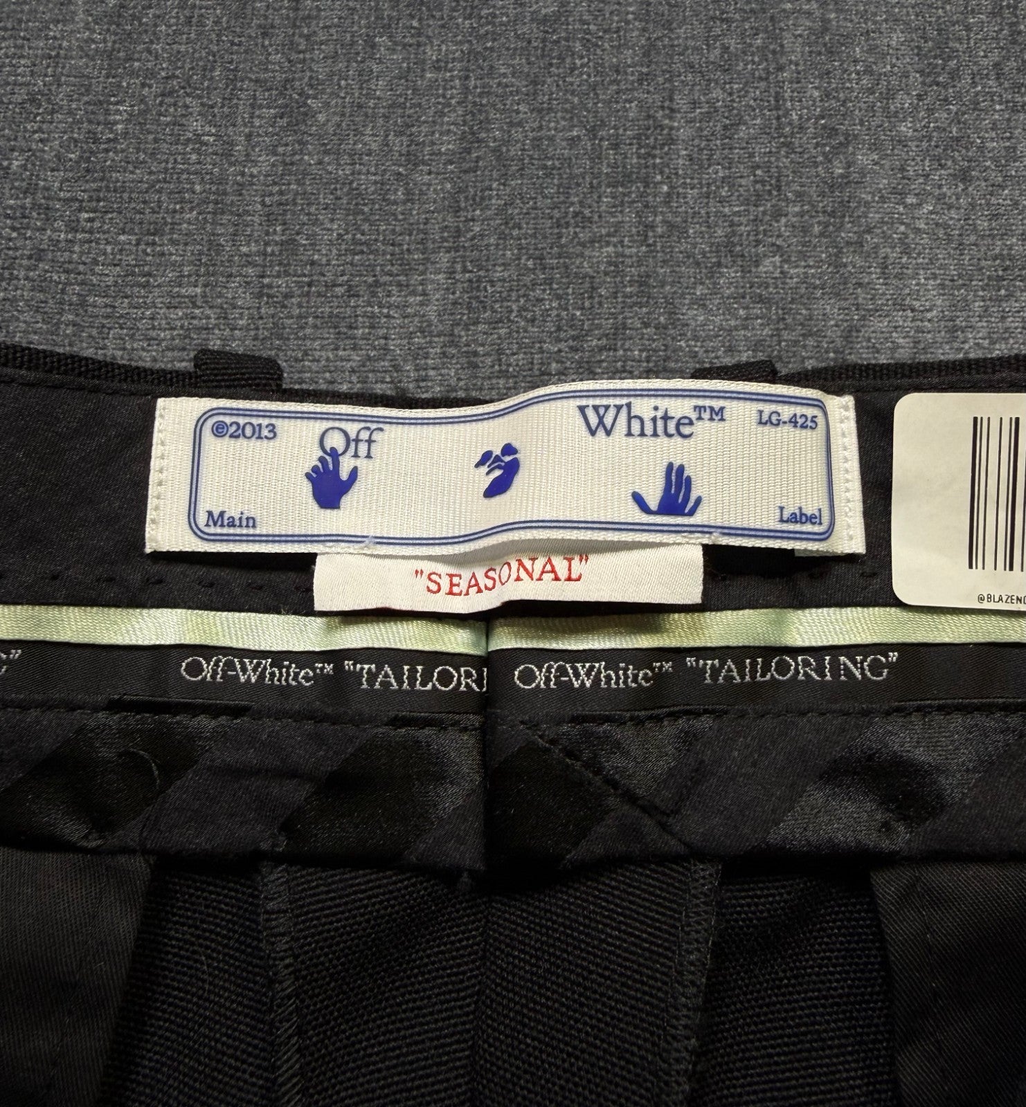 NEW Off-White Seasonal Pants Black Buckle Dry Wool Slim Men's Size 52   $1317.00