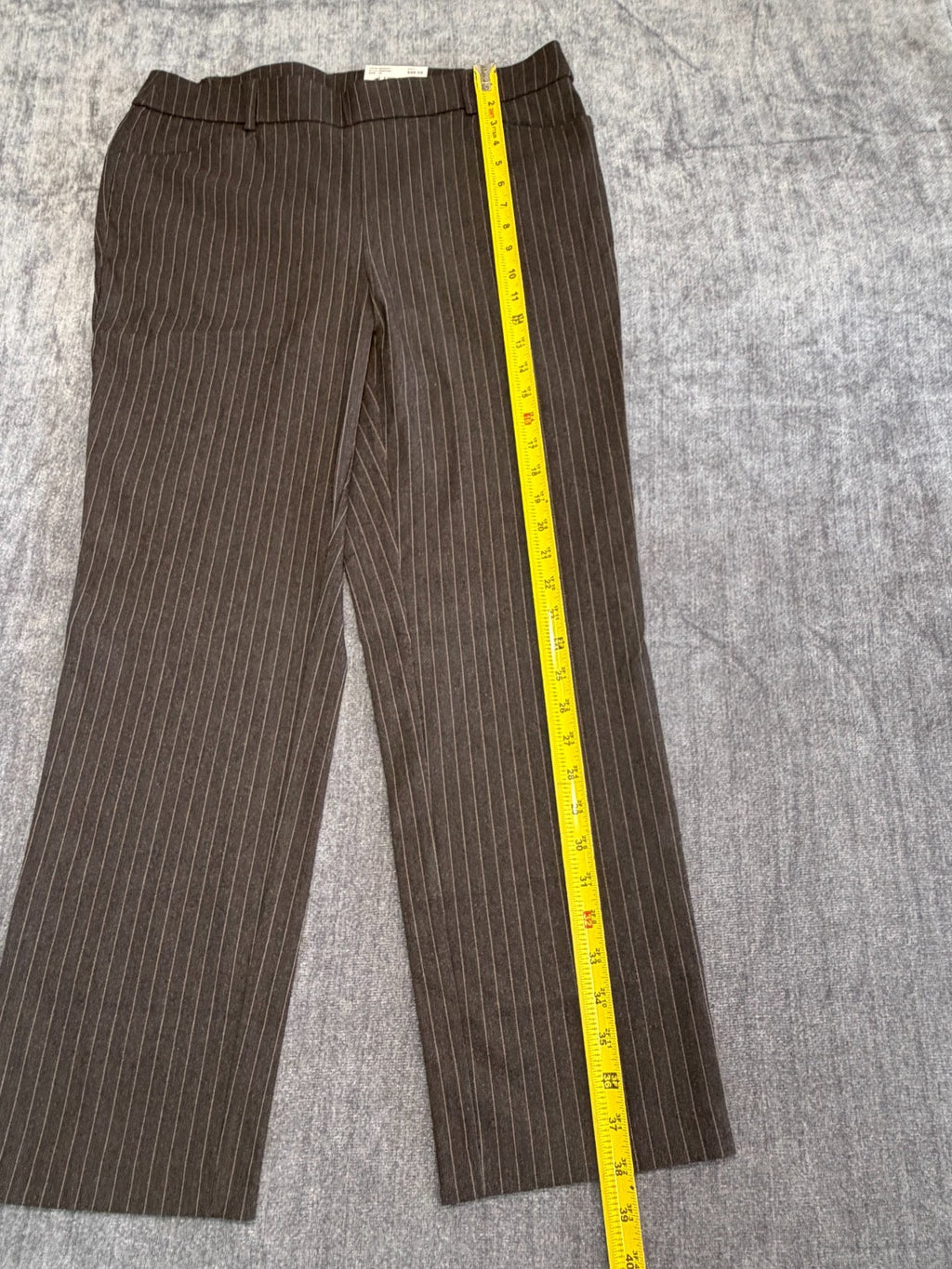 NWT Rafaella Pull-on Stretch Pants Women 14 Brown Graphite Stripe Classic Preppy
