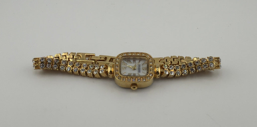 Joan Rivers Classic Watch Gold Tone With Jewels Wristwatch