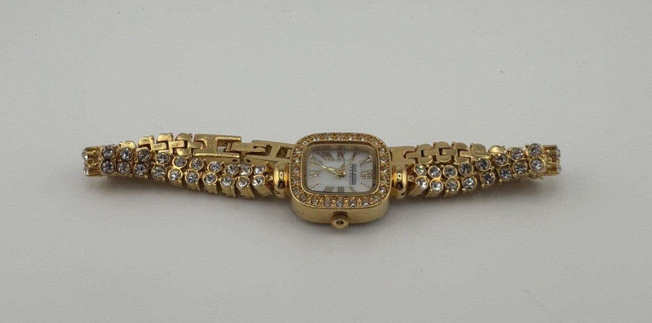 Joan Rivers Classic Watch Gold Tone With Jewels Wristwatch