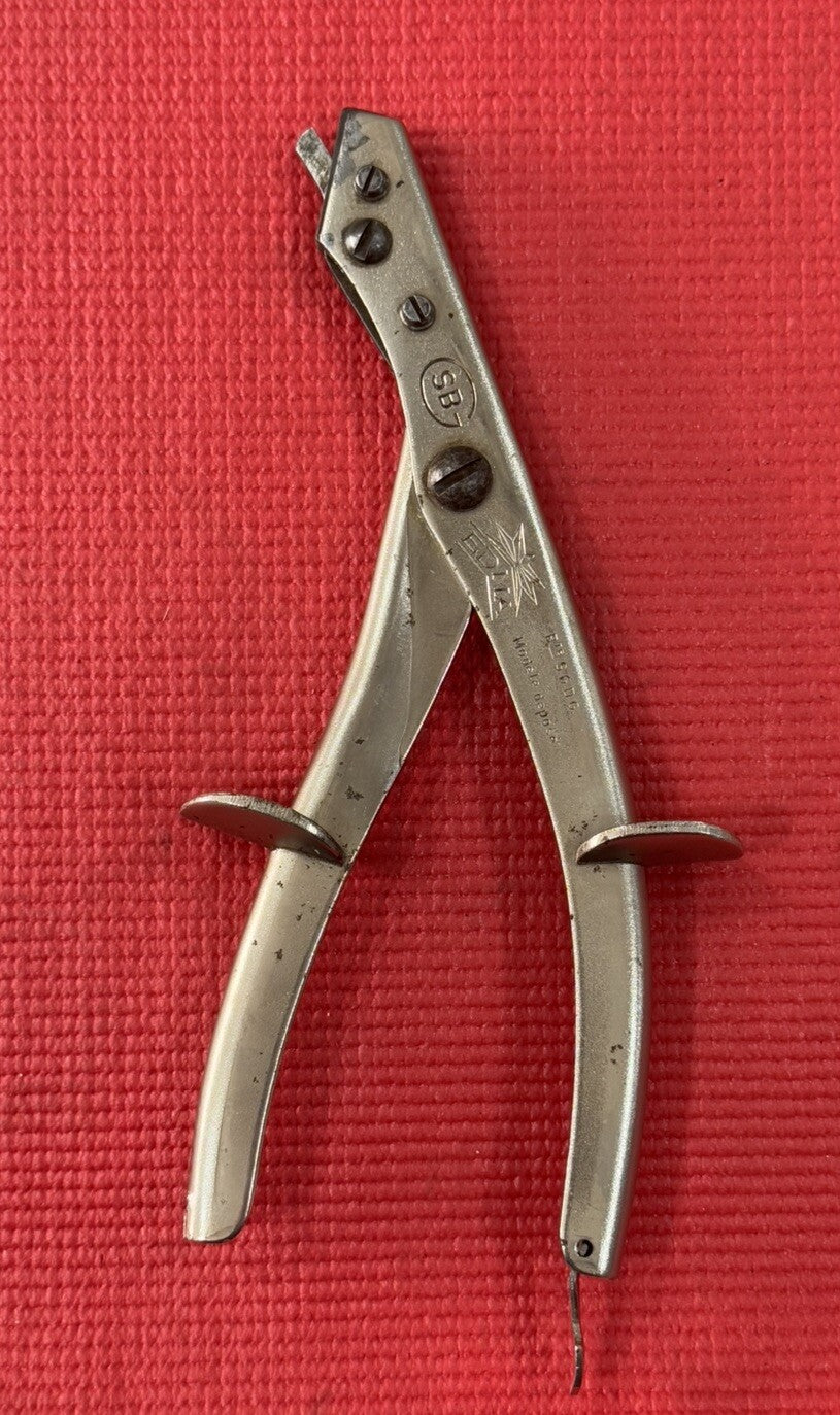 Vintage EDMA SBG TIN NIBBLER SHEARS SNIPS - Made In France Very Rare