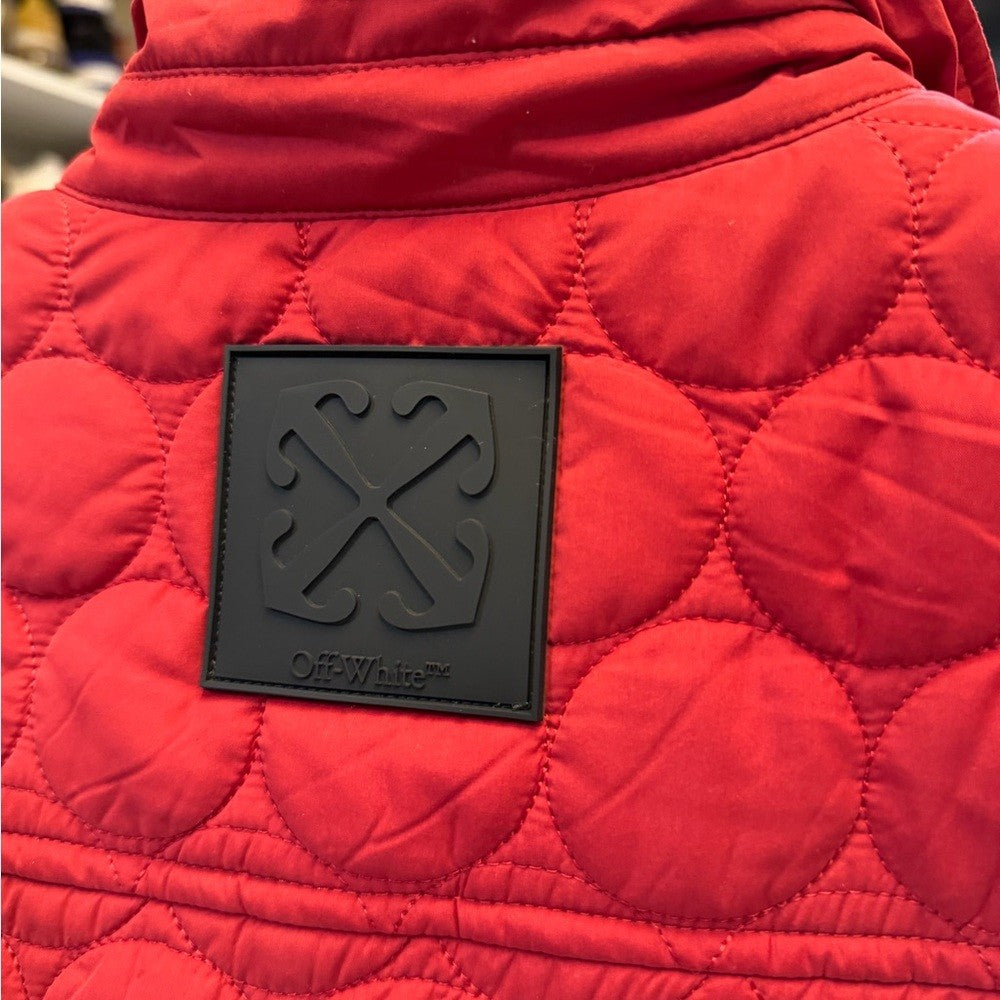 Off-White Patch Arr Buckleup Quilt Vest - Red Midium