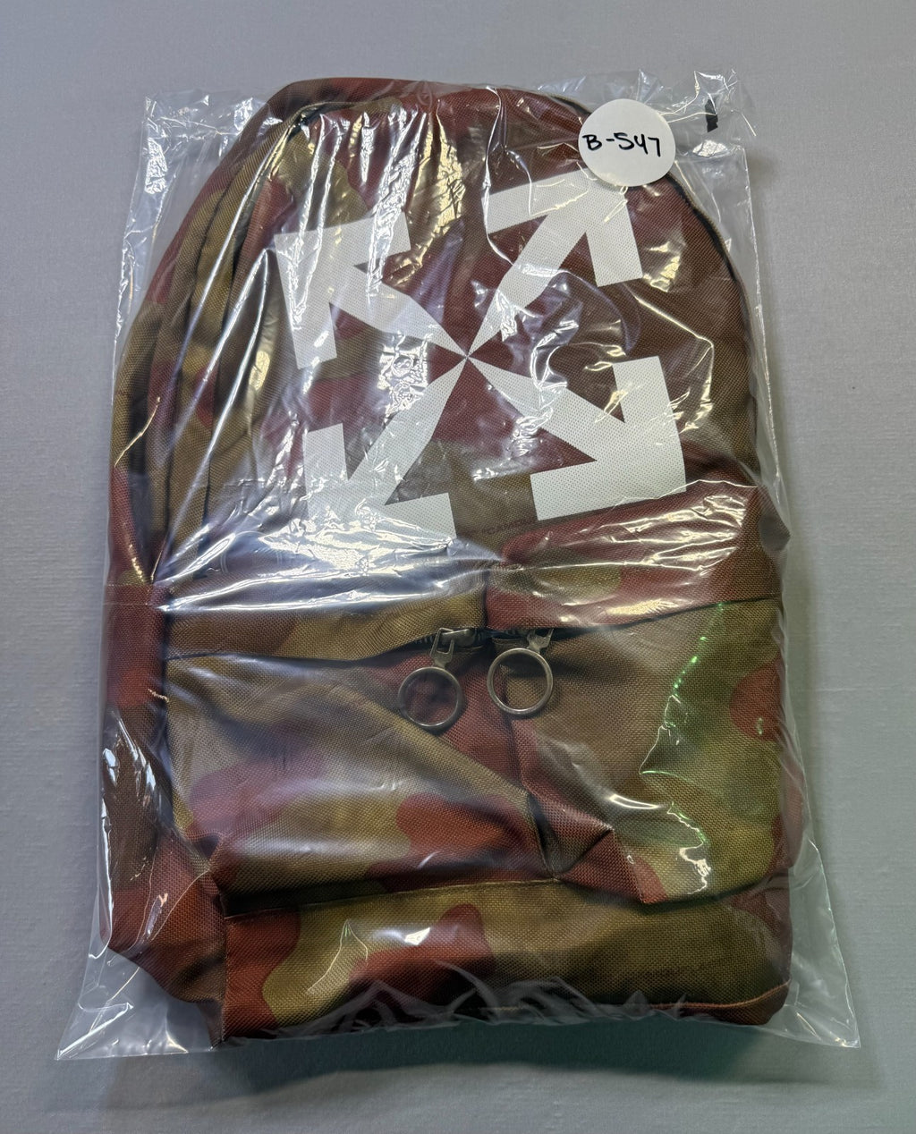 Off-White Camouflage Arrow Backpack Unisex Waterproof Outdoor Hiking 100% Nylon