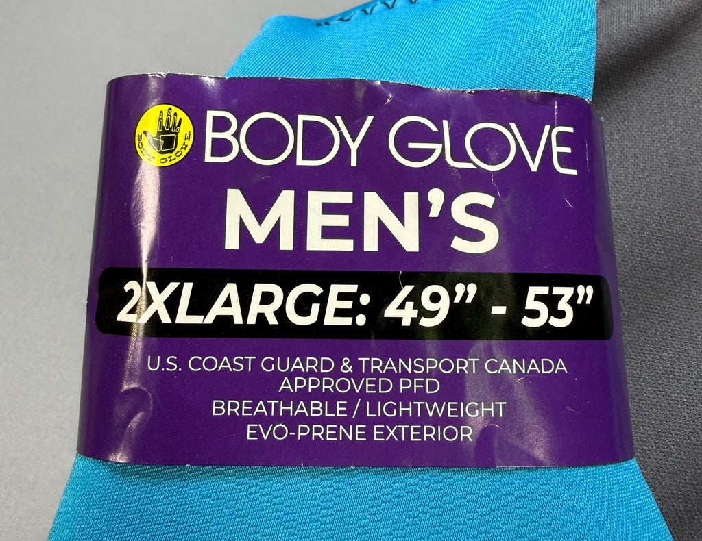 NWT Body Glove Segmented PFD Life Jacket Men's 2XL Blue & Black Lightweight