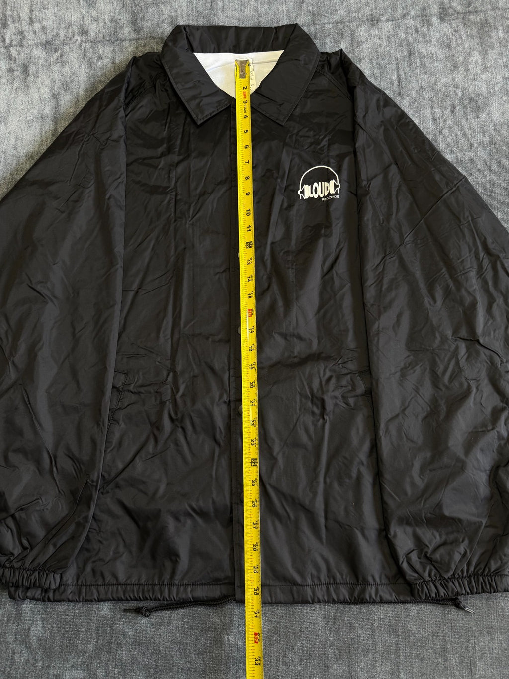 The Thread Shop Loud Records Coaches Jacket Mens 2X Black Long Sleeve 100% Nylon