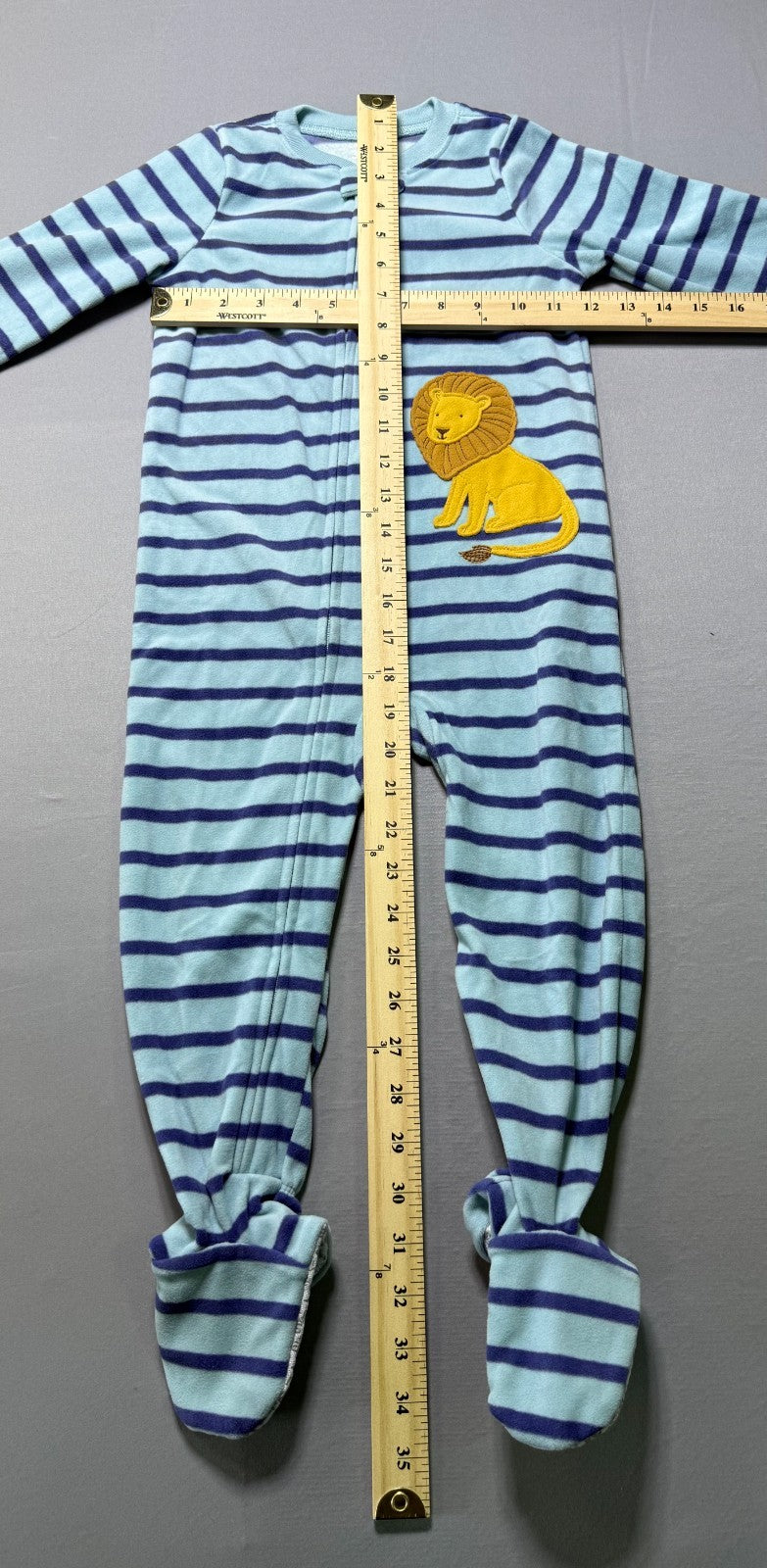 NWT Carter's Fleece Footie Pajama Baby & Toddler Boys 3T Blue Lion Long Sleeve