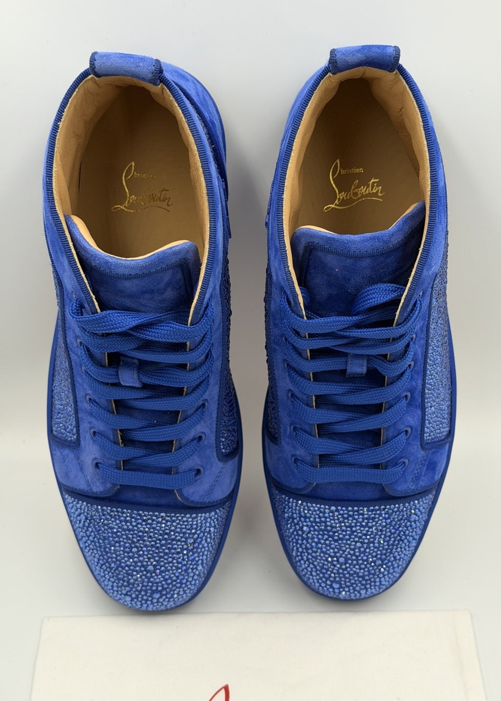 NEW Authentic Christian Louboutin Crystal Strass Sneakers Mens Size 44 EU; 11 US