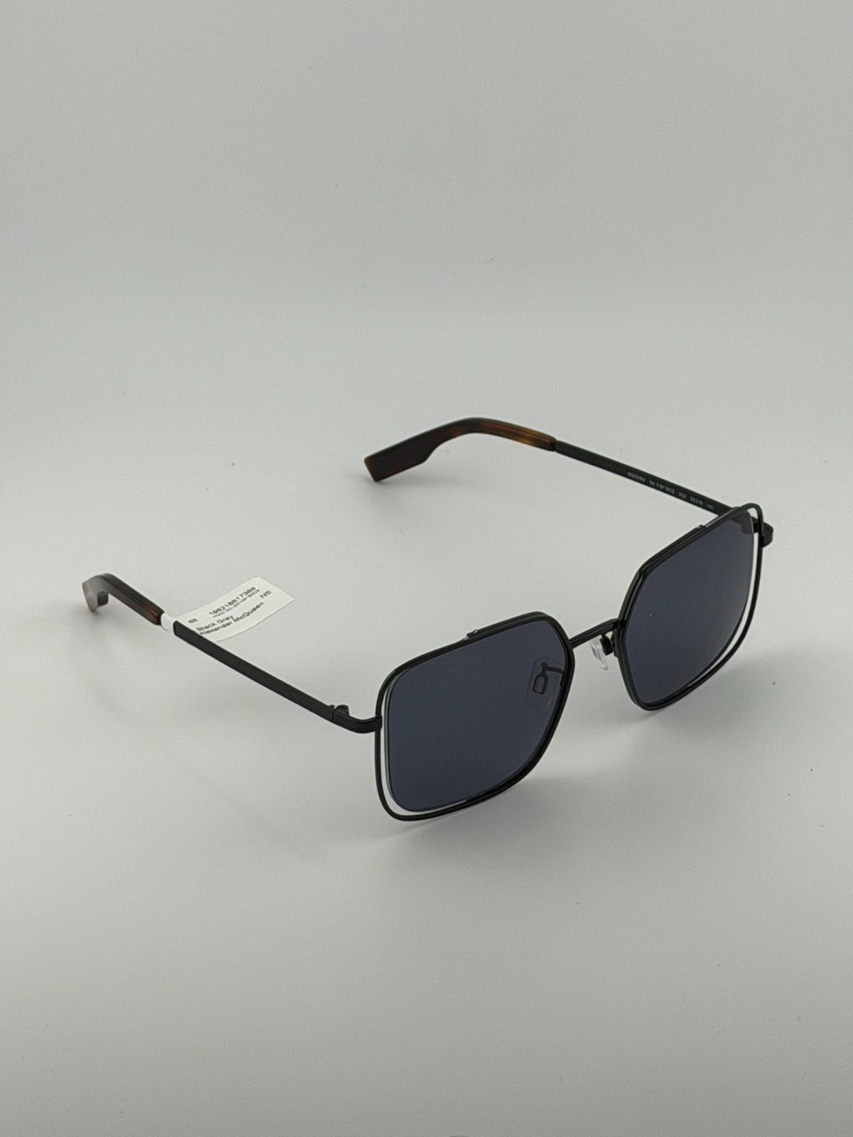McQ Alexander McQueen Sunglasses Women's Square/Rectangle Black Gray with Case