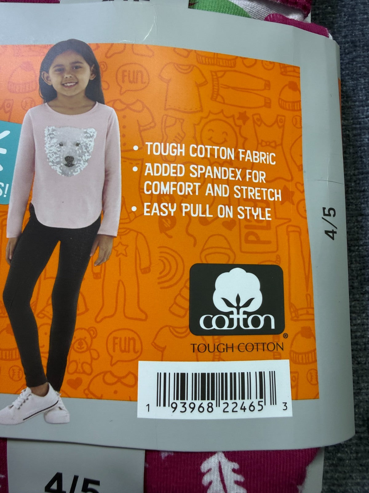 NWT Member's Mark My Favorite Leggings Girls 4/5 Multicolor Preppy - 3-Pack