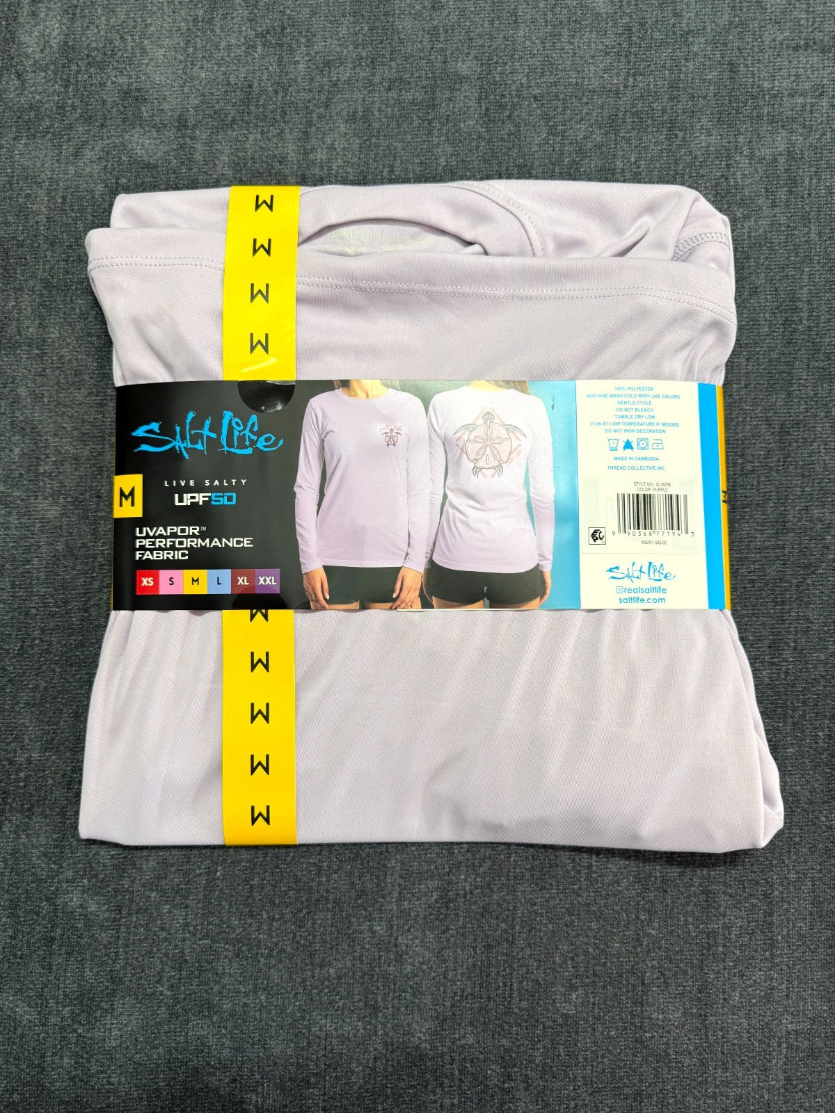 NWT Salt Life Women's Long Sleeve UV Tee SLX UVAPOR Medium Purple Pullover