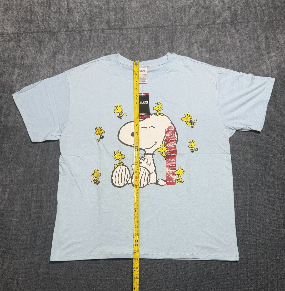 Peanuts Character Soft Short Sleeve Round Neck T-Shirt Women's XL Light Blue