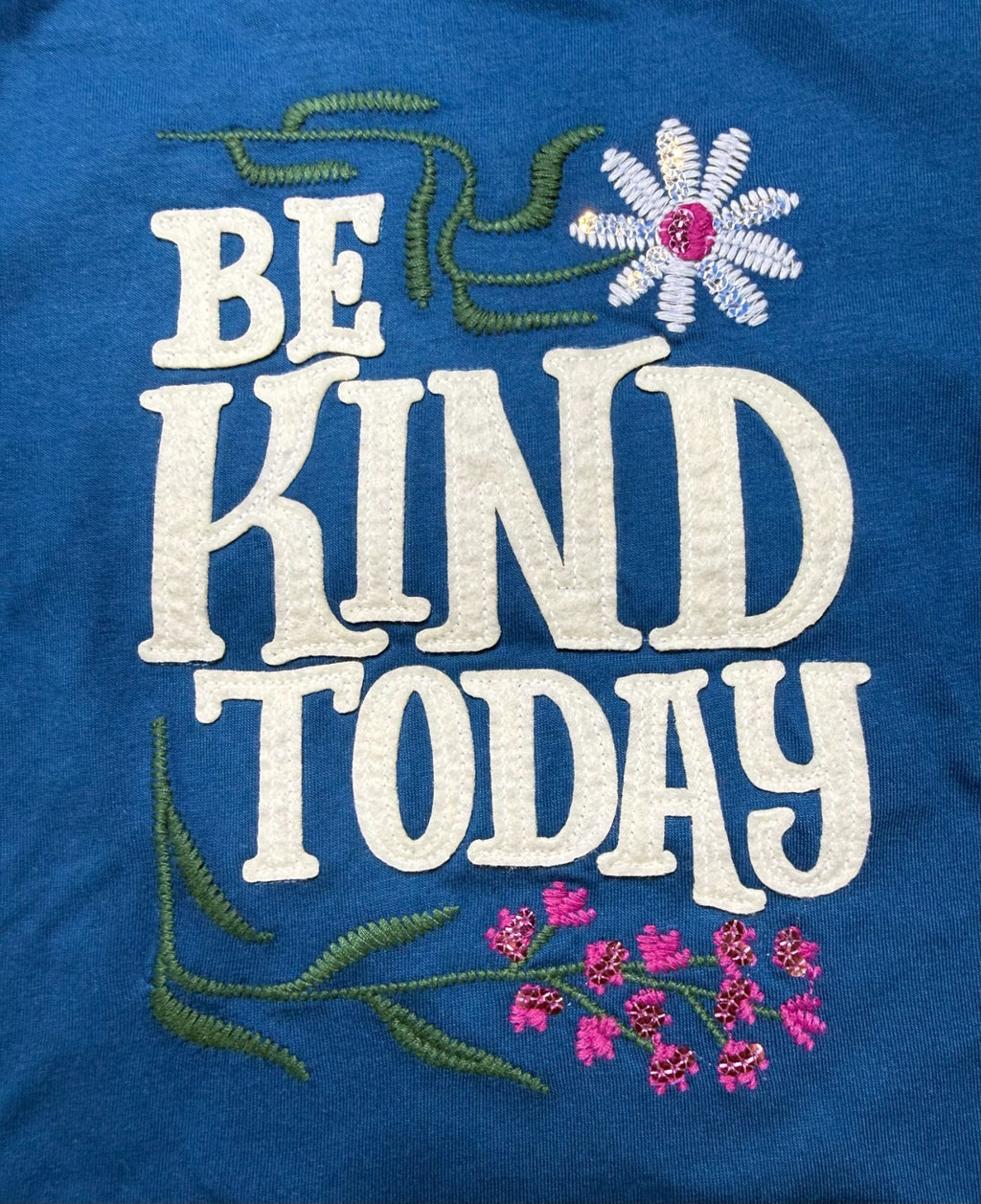 NWT Member's Mark Long Sleeve Tee Girls 3T Blue Floral Embroidered Casual Wear