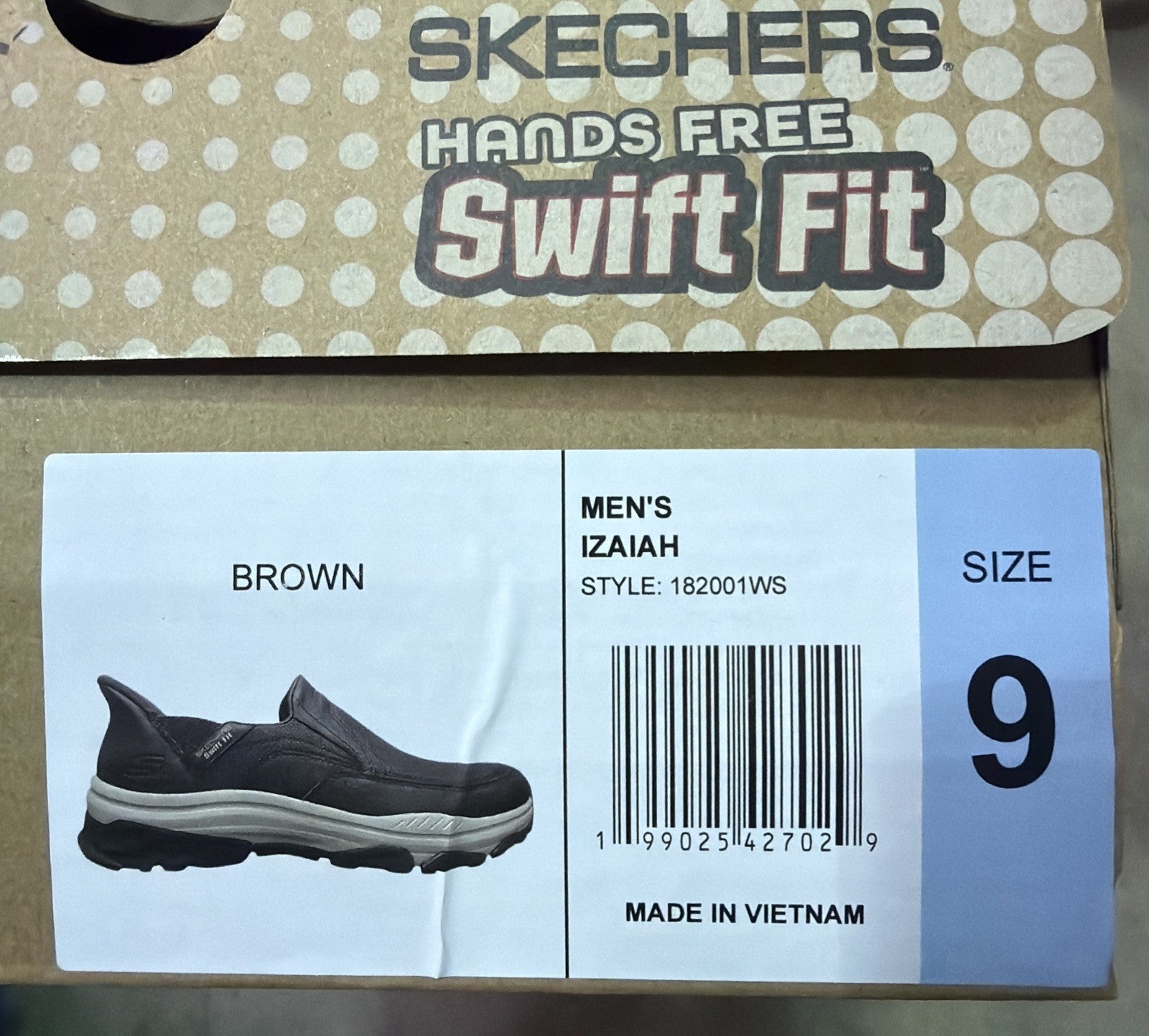 Skechers Men’s Hands Free Slip-ins Izaiah Brown Slip-On Sneakers Size 9 NEW