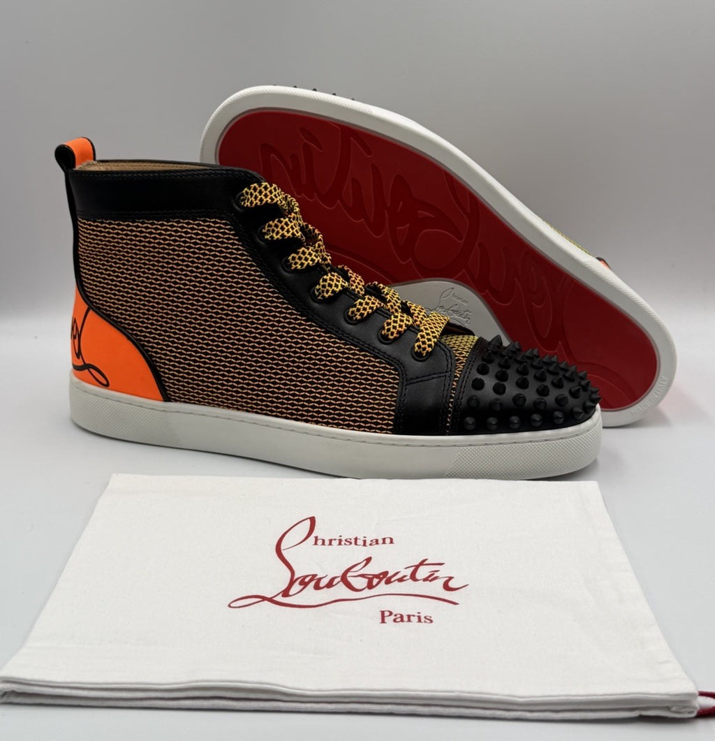 Authentic Christian Louboutin Spikes Leather High Top Sneakers- SIze 42 EU; 9 US