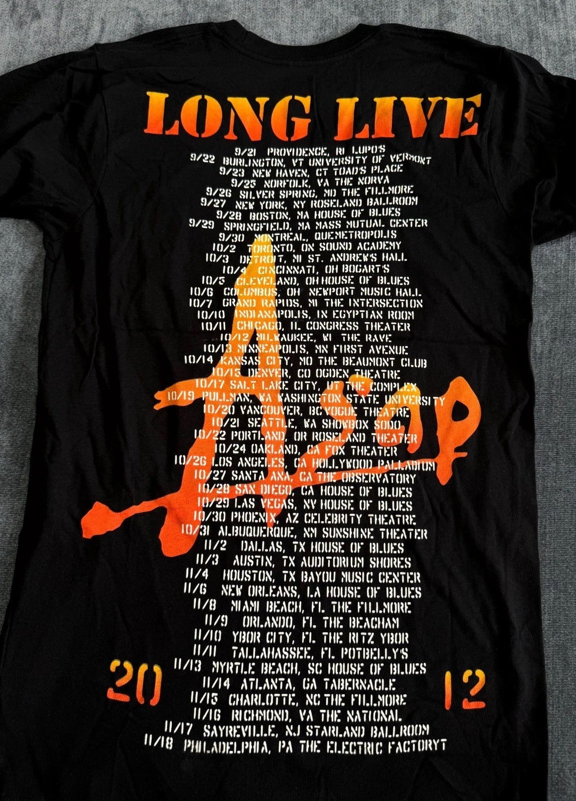 NWOT Asap Rocky 2012 Tour T-Shirt Men's Small Black Short Sleeve Pullover Summer