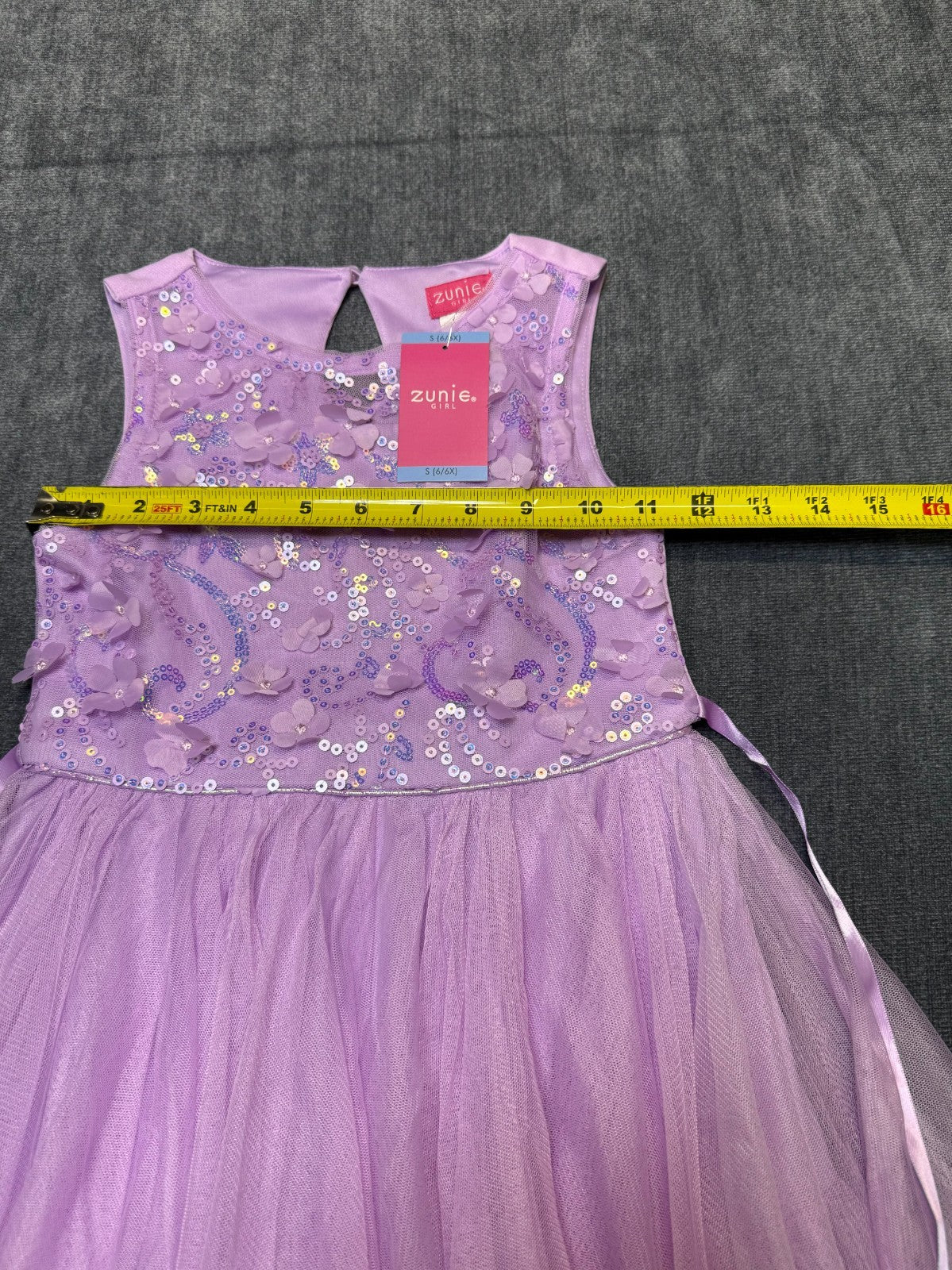 NWT Zunie Occasion Dress Girls Small (6/6X) Purple Sequin-Embellished Sleeveless