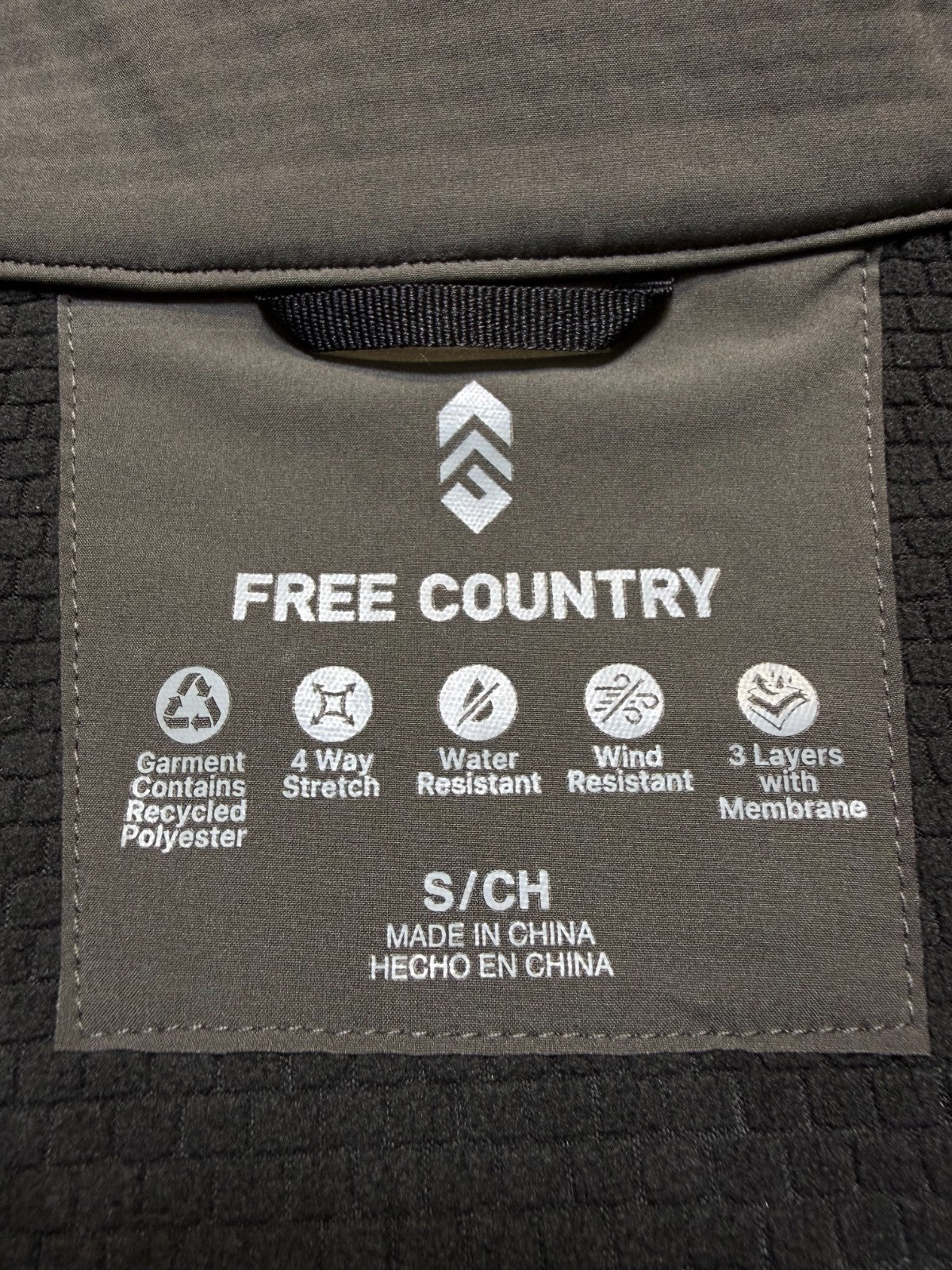 NWT Free Country Softshell Jacket Men's Small Brown Full-Zip Long Sleeve Outdoor